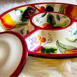 STONELITE Divided Serving Party Dish Plate Platter